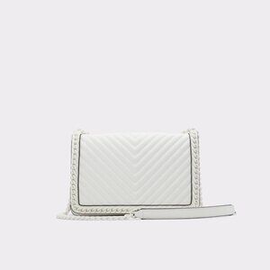 ALDO Greenwald Crossbody Bag Medium Greenwald White Overflow with metal chain